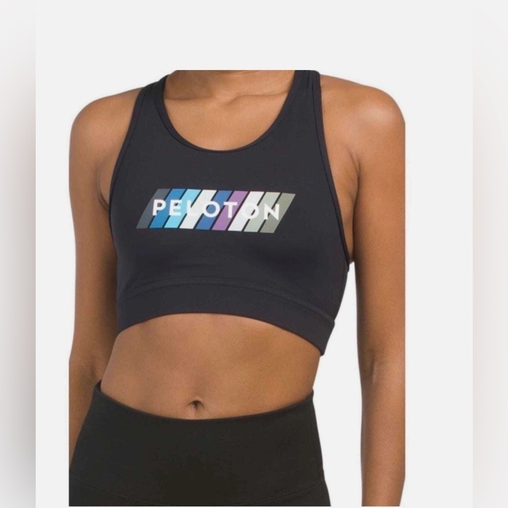 PELOTON Black Pace High Neck Bra Top Size S